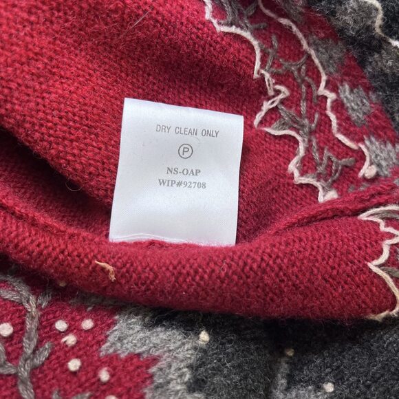 Woolrich V neck pullover sweater wool red womens XL - Picture 9 of 12